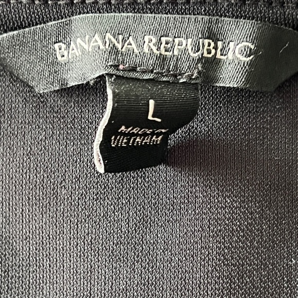 Banana Republic blouse Black Goth editorial v neck Top babydoll - Picture 2 of 6